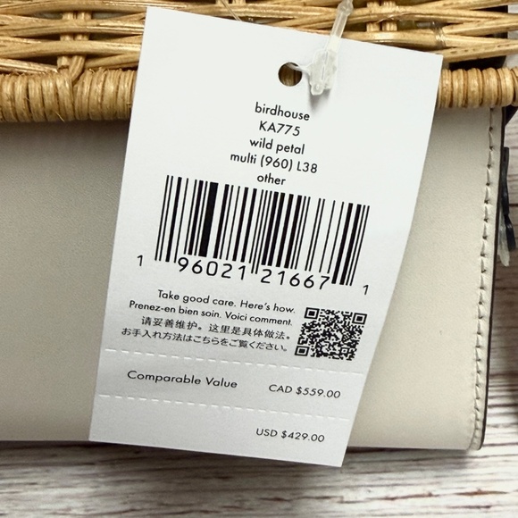 Kate Spade Leather & Wicker Wild Petal Bird House Crossbody Bag - Picture 11 of 12